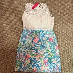 Lilly Pulitzer Sharice Stretch Shift Dress NWT Multi Coral Bay Size 10